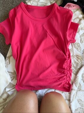 lululemon athletica Hot Pink Short Sleeve Side-Ruched Tee